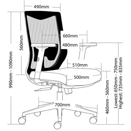 GIBBS Chair (Dimensions)